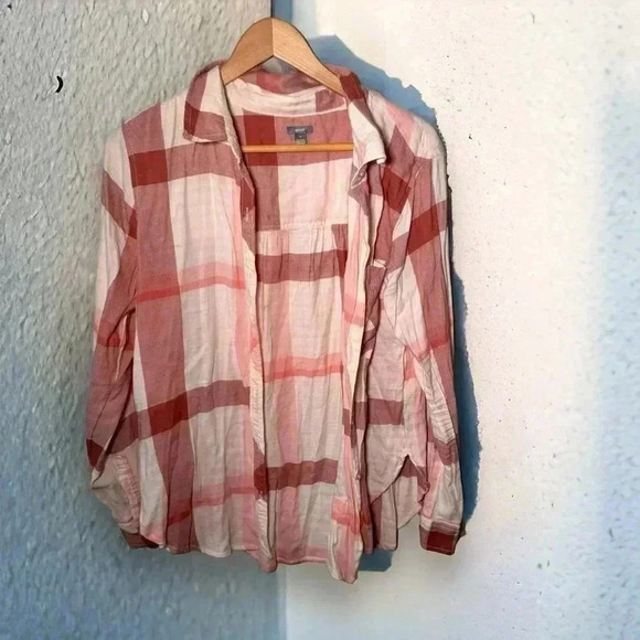 Aerie  plaid pastel lightweight flannel M - Picture 1 of 5